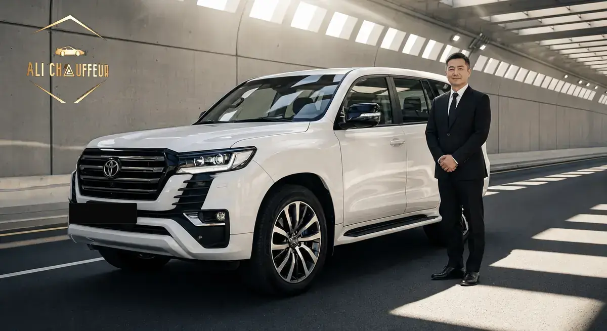 oyota Land Cruiser chauffeur service in Dubai with a professional driver