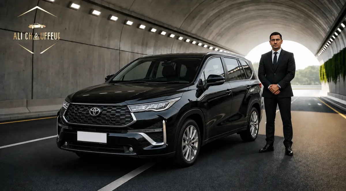 Toyota Innova chauffeur service in Dubai with a professional uniformed driver