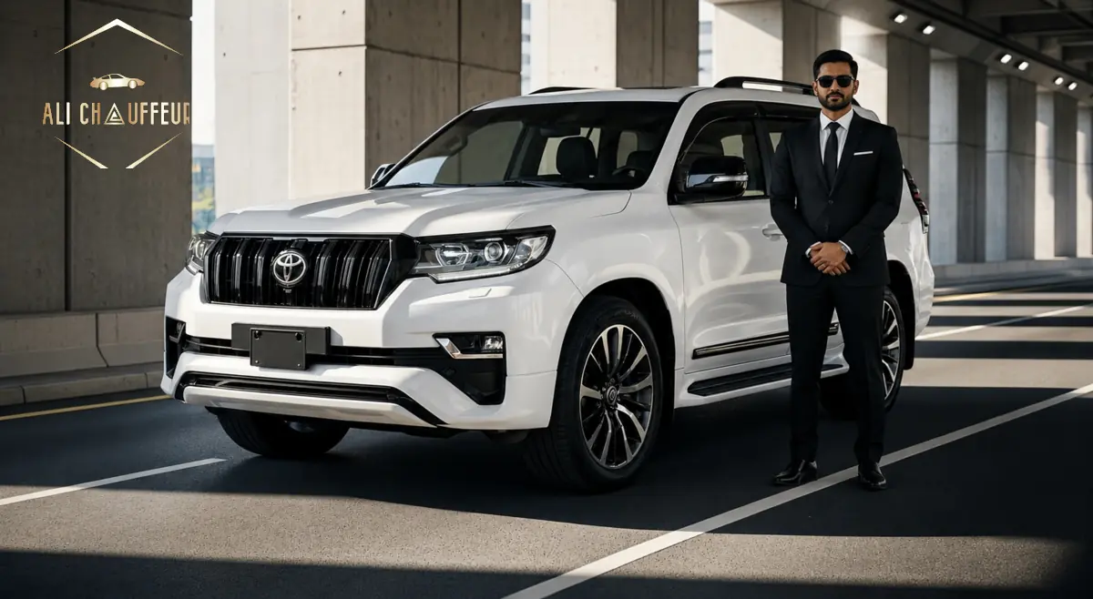 Toyota Prado chauffeur service in Dubai with a professional driver